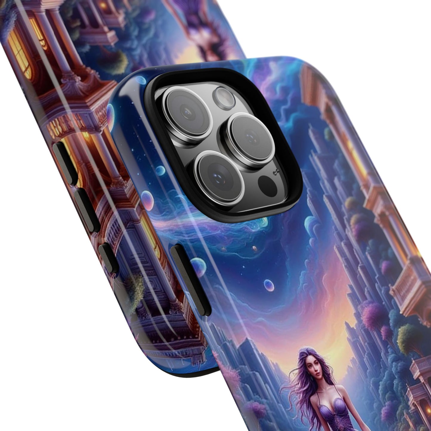 Celestial Fantasy Phone Case, Tough Case for Dreamers, Galaxy Design, Gift for Her, Magical Phone Accessory