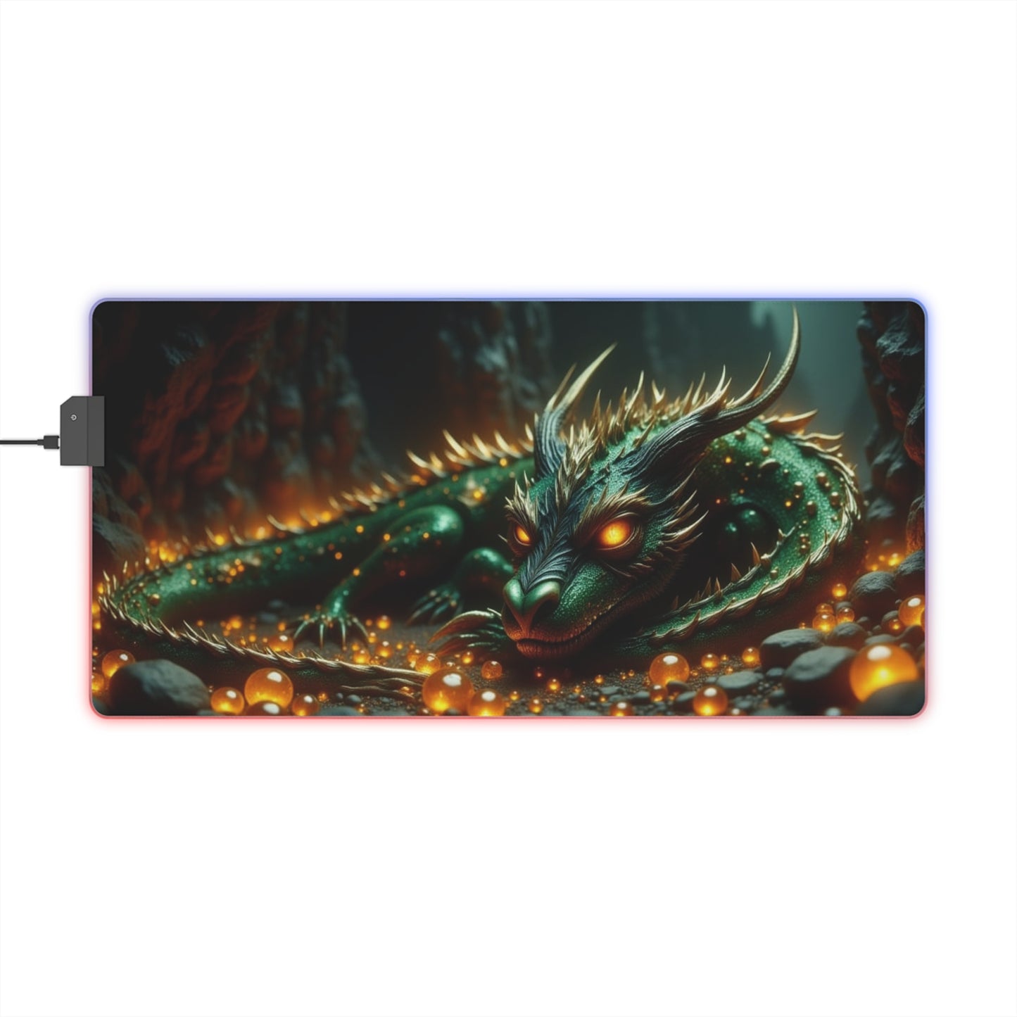 LED Dragon Gaming Mouse Pad, Illuminated Desk Mat, Gamer Accessories, Fantasy Decor, RGB Mouse Pad