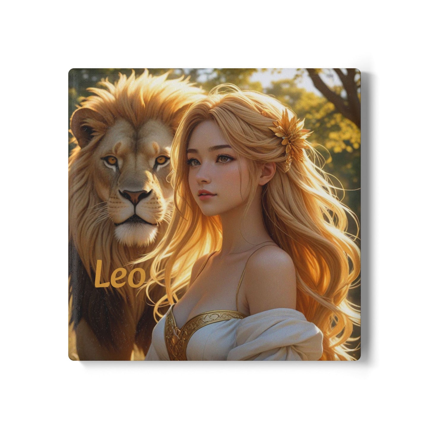 Ceramic Coaster, Zodiac Leo, Astrology Signs