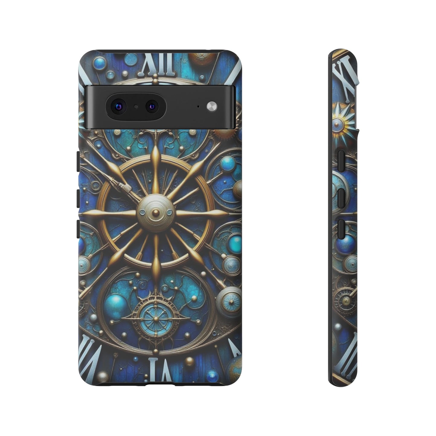 Stylish Phone Cases for Adventurers, Unique Phone Cover, Gift for Friends, Gold and Blue Steampunk Design, Tough Protective Case, Artistic [...]
