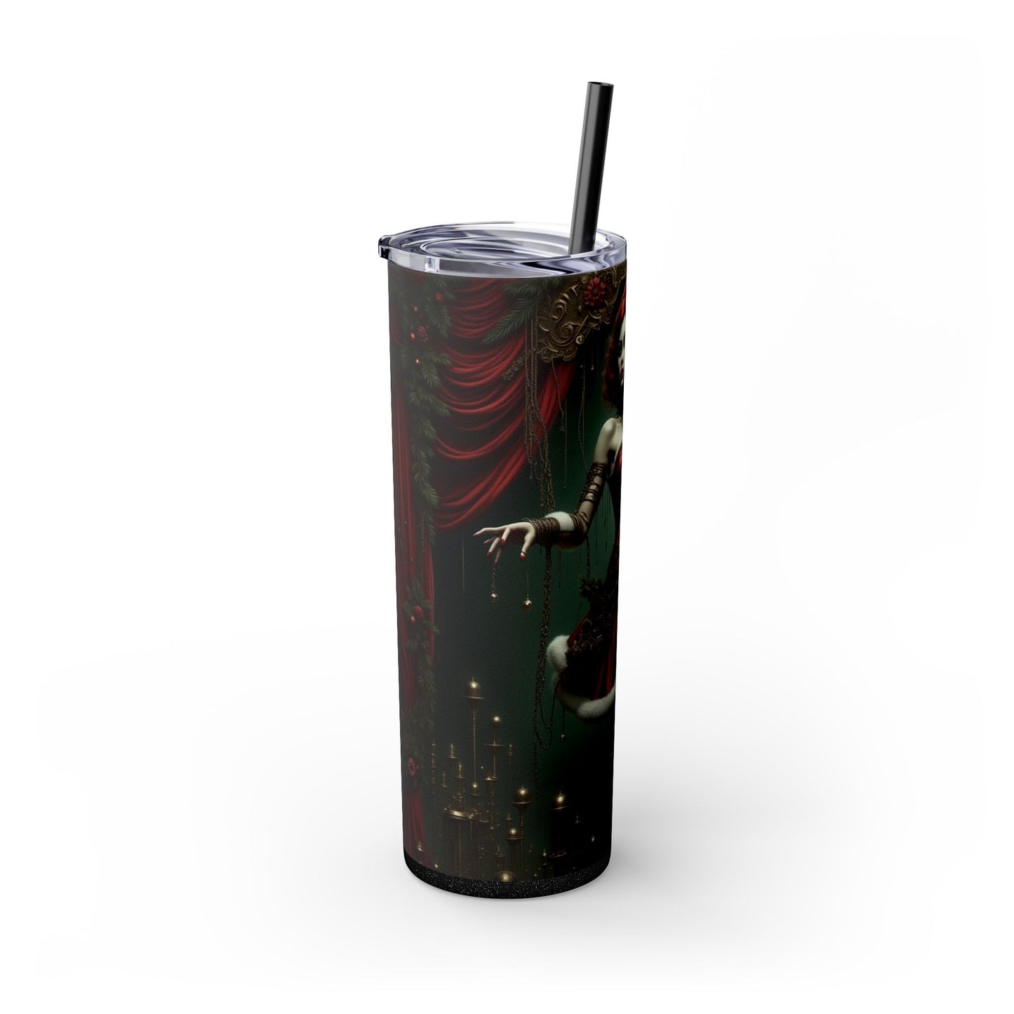 Festive Holiday Skinny Tumbler with Straw, 20oz - Christmas Drinkware, Cute Santa Girl Design, Reusable Travel Mug, Perfect Gift for [...]