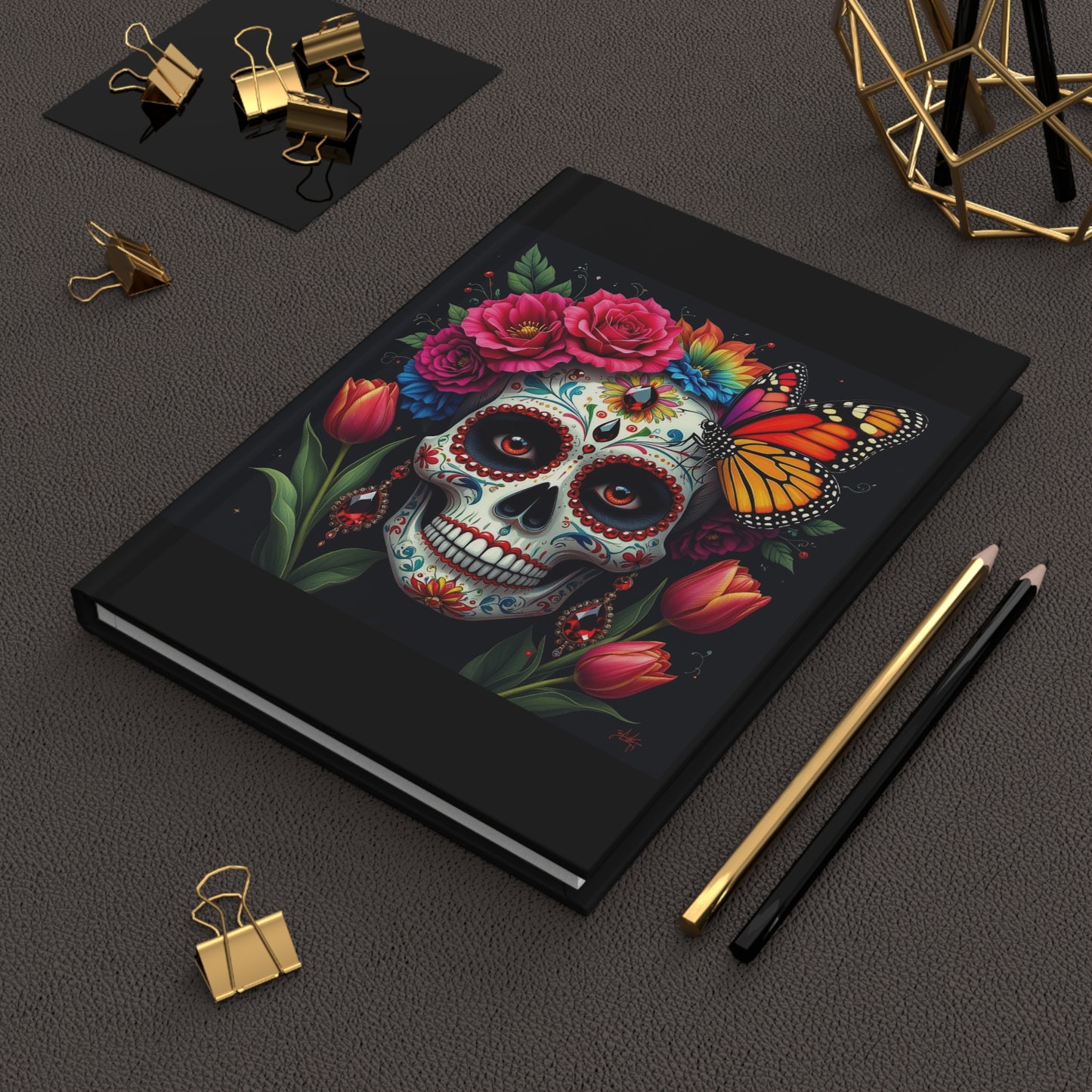 Sugar Skull Floral Hardcover Journal | Day of the Dead Notebook