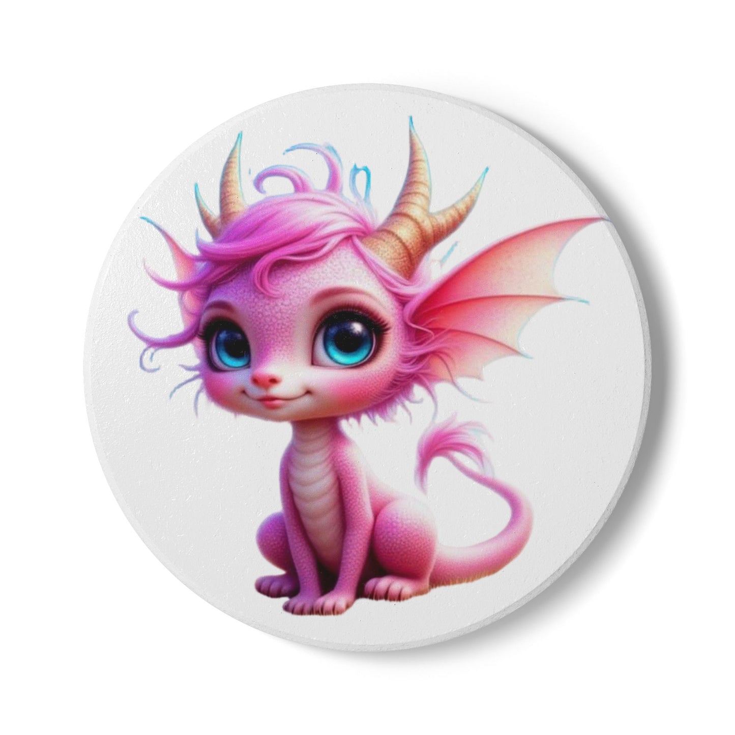 Ceramic Coaster, Baby Dragon Sakura, Unique Gifts, Cool Designs