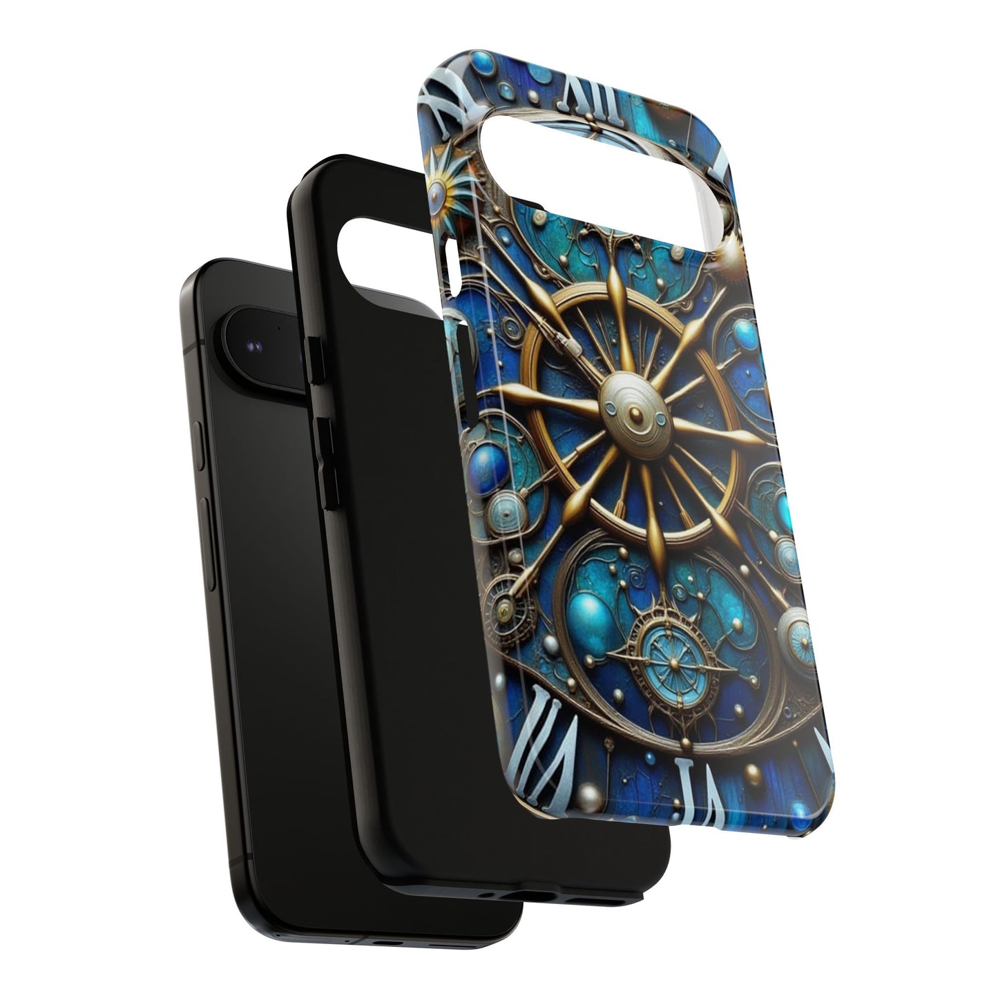 Stylish Phone Cases for Adventurers, Unique Phone Cover, Gift for Friends, Gold and Blue Steampunk Design, Tough Protective Case, Artistic [...]