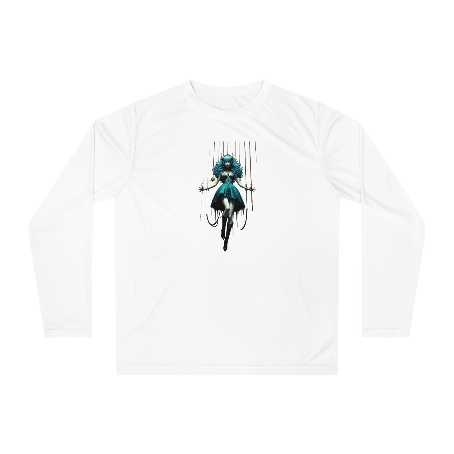 Vibrant Graphic Performance Long Sleeve Shirt - Demon Girl, Casual Wear, Gift, Birthday, Fitness Enthusiasts, Unique Design