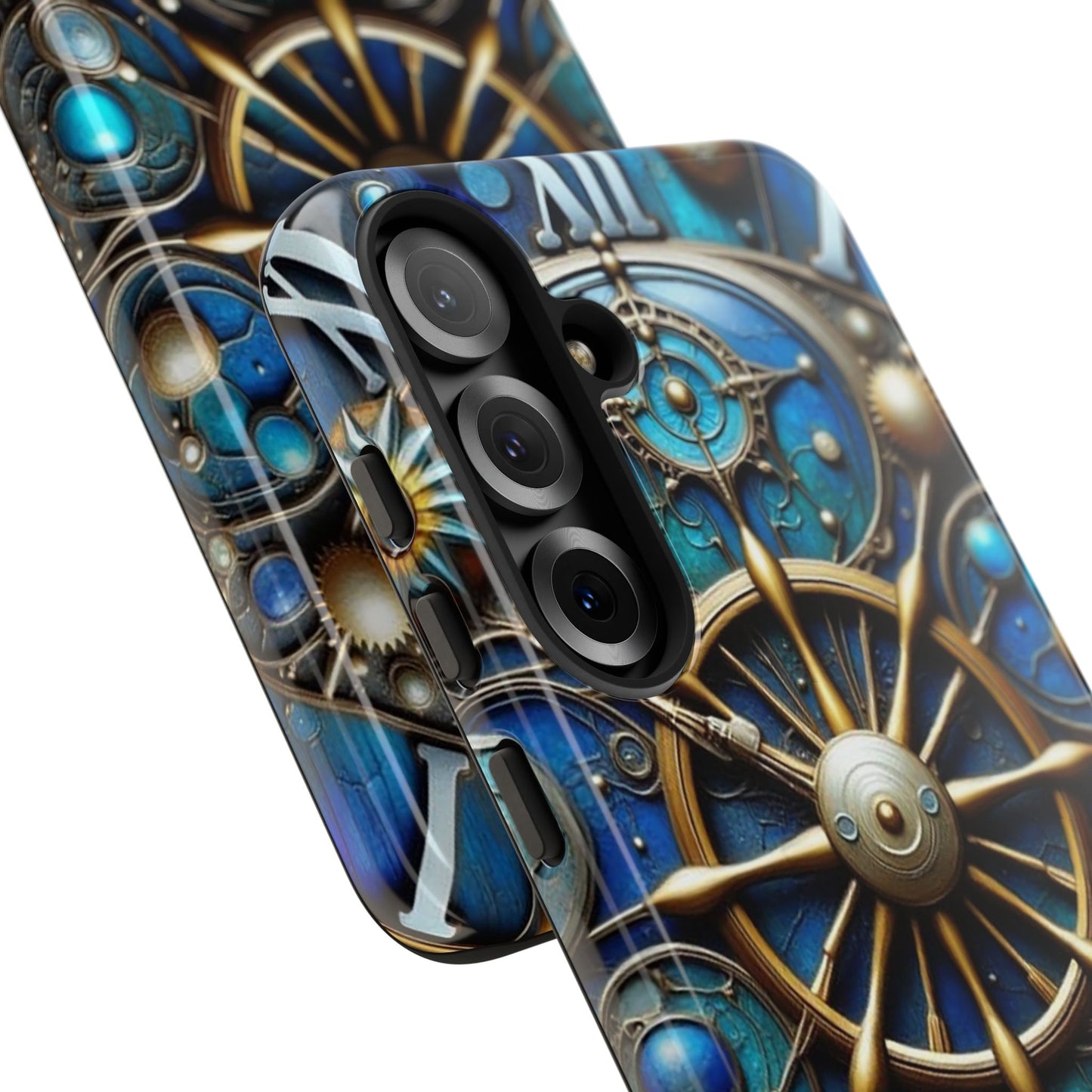 Stylish Phone Cases for Adventurers, Unique Phone Cover, Gift for Friends, Gold and Blue Steampunk Design, Tough Protective Case, Artistic [...]