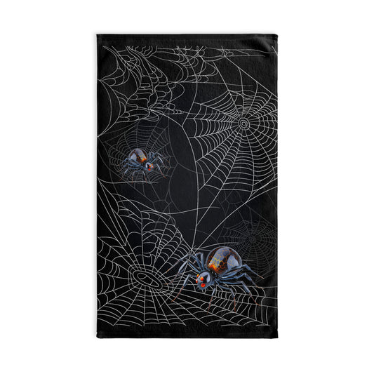 Spooky Spider Web Hand Towel | Halloween Decor, Kitchen Towel, Bathroom Accessory, Gothic Homeware, Gift for Spider Lovers