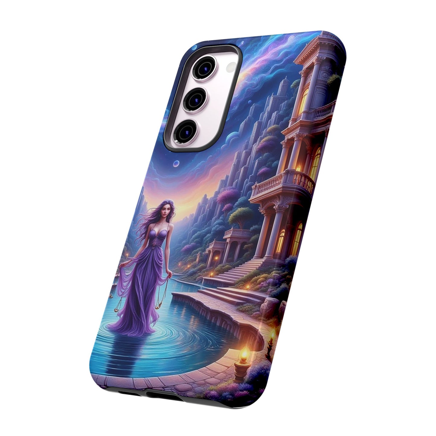 Celestial Fantasy Phone Case, Tough Case for Dreamers, Galaxy Design, Gift for Her, Magical Phone Accessory