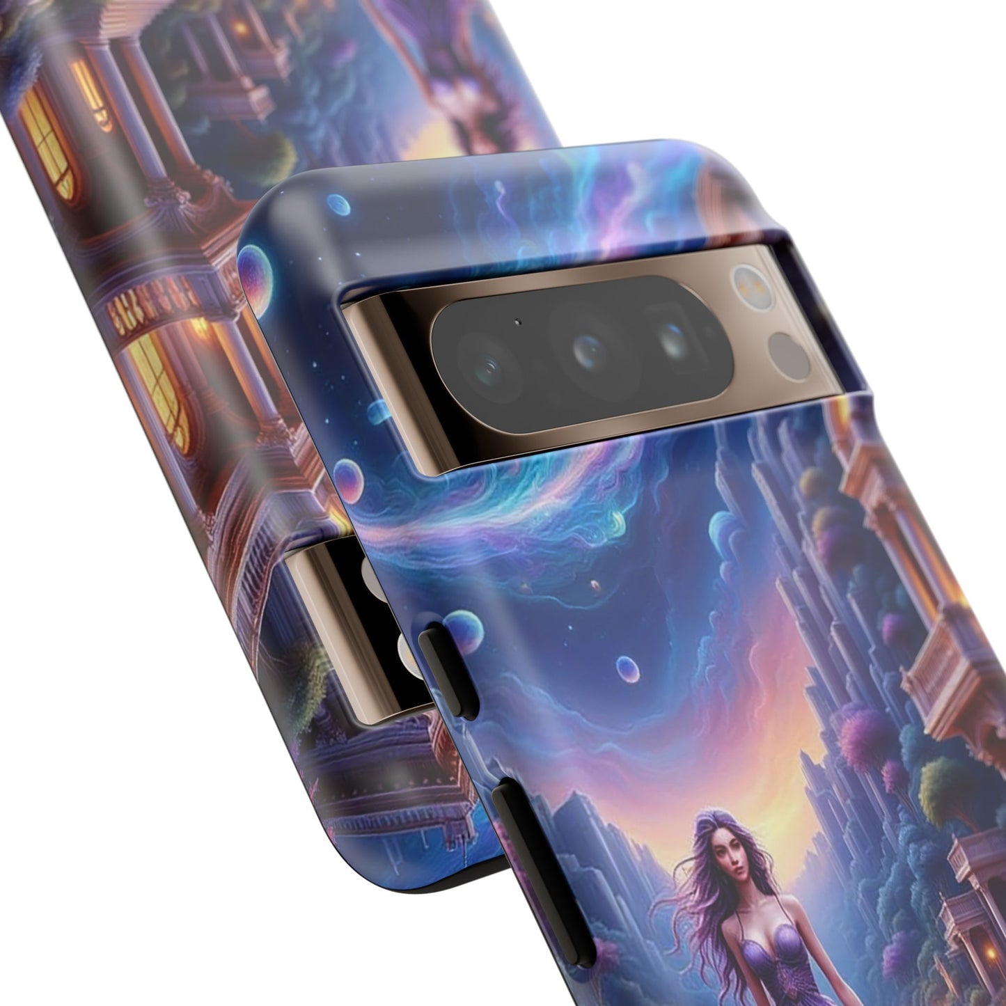 Celestial Fantasy Phone Case, Tough Case for Dreamers, Galaxy Design, Gift for Her, Magical Phone Accessory