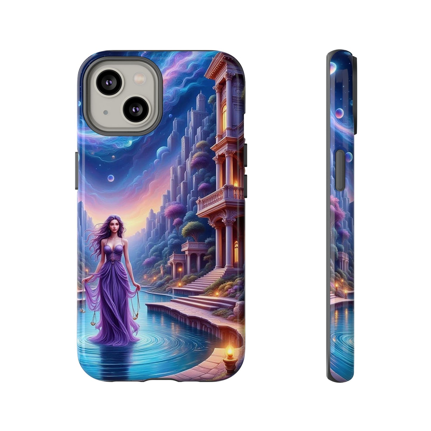 Celestial Fantasy Phone Case, Tough Case for Dreamers, Galaxy Design, Gift for Her, Magical Phone Accessory