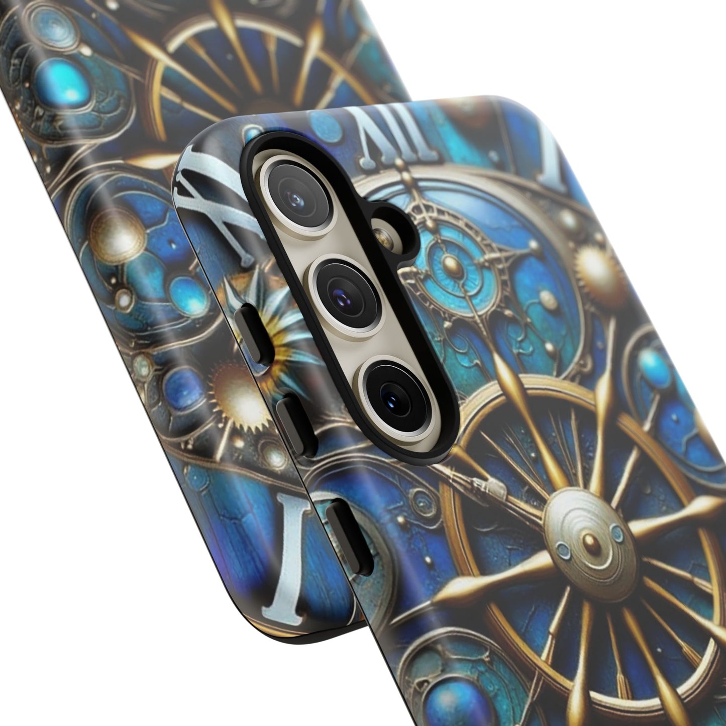 Stylish Phone Cases for Adventurers, Unique Phone Cover, Gift for Friends, Gold and Blue Steampunk Design, Tough Protective Case, Artistic [...]