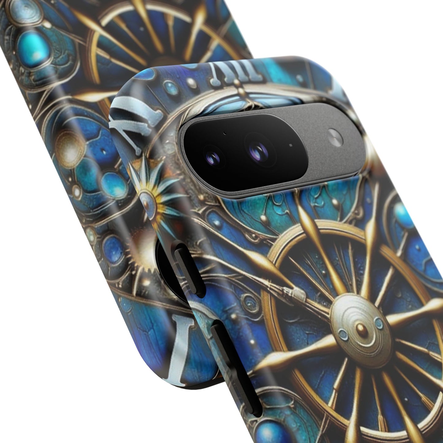 Stylish Phone Cases for Adventurers, Unique Phone Cover, Gift for Friends, Gold and Blue Steampunk Design, Tough Protective Case, Artistic [...]