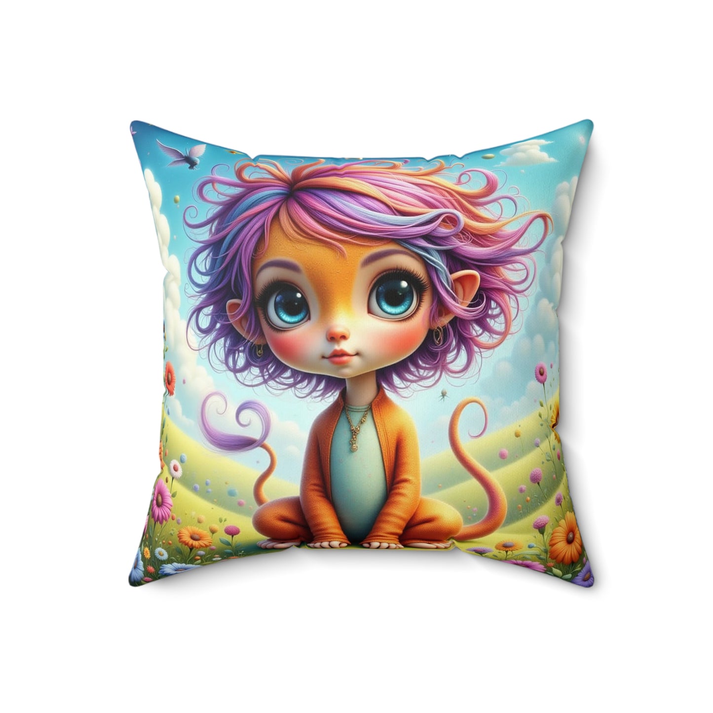 Whimsical Fantasy Cub Square Pillow - Cozy Home Decor, Cute Throw Pillow, Kids Room Accent, Fun Gift for Animal Lovers, Playful Cushion