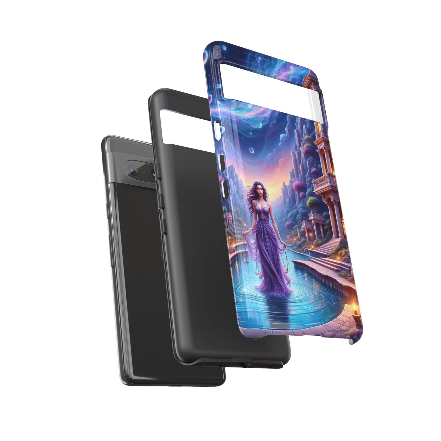 Celestial Fantasy Phone Case, Tough Case for Dreamers, Galaxy Design, Gift for Her, Magical Phone Accessory