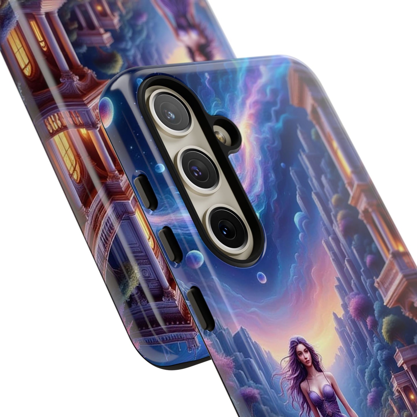 Celestial Fantasy Phone Case, Tough Case for Dreamers, Galaxy Design, Gift for Her, Magical Phone Accessory