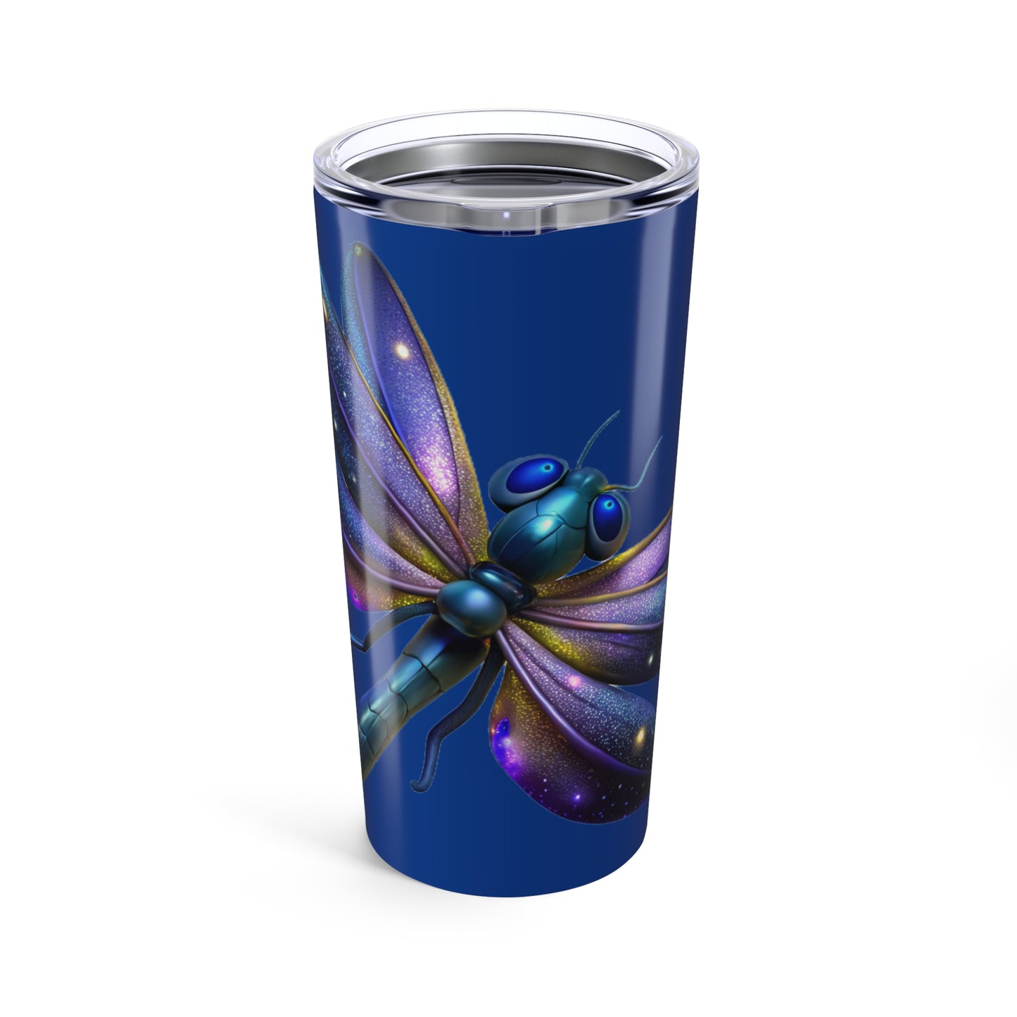 Galactic Dragonfly Tumbler | 20oz Stainless Steel Travel Mug, Cosmic Drinkware, Gift for Nature Lovers, Colorful Insulated Cup