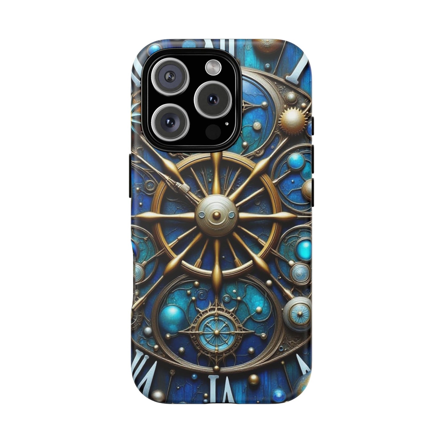 Stylish Phone Cases for Adventurers, Unique Phone Cover, Gift for Friends, Gold and Blue Steampunk Design, Tough Protective Case, Artistic [...]