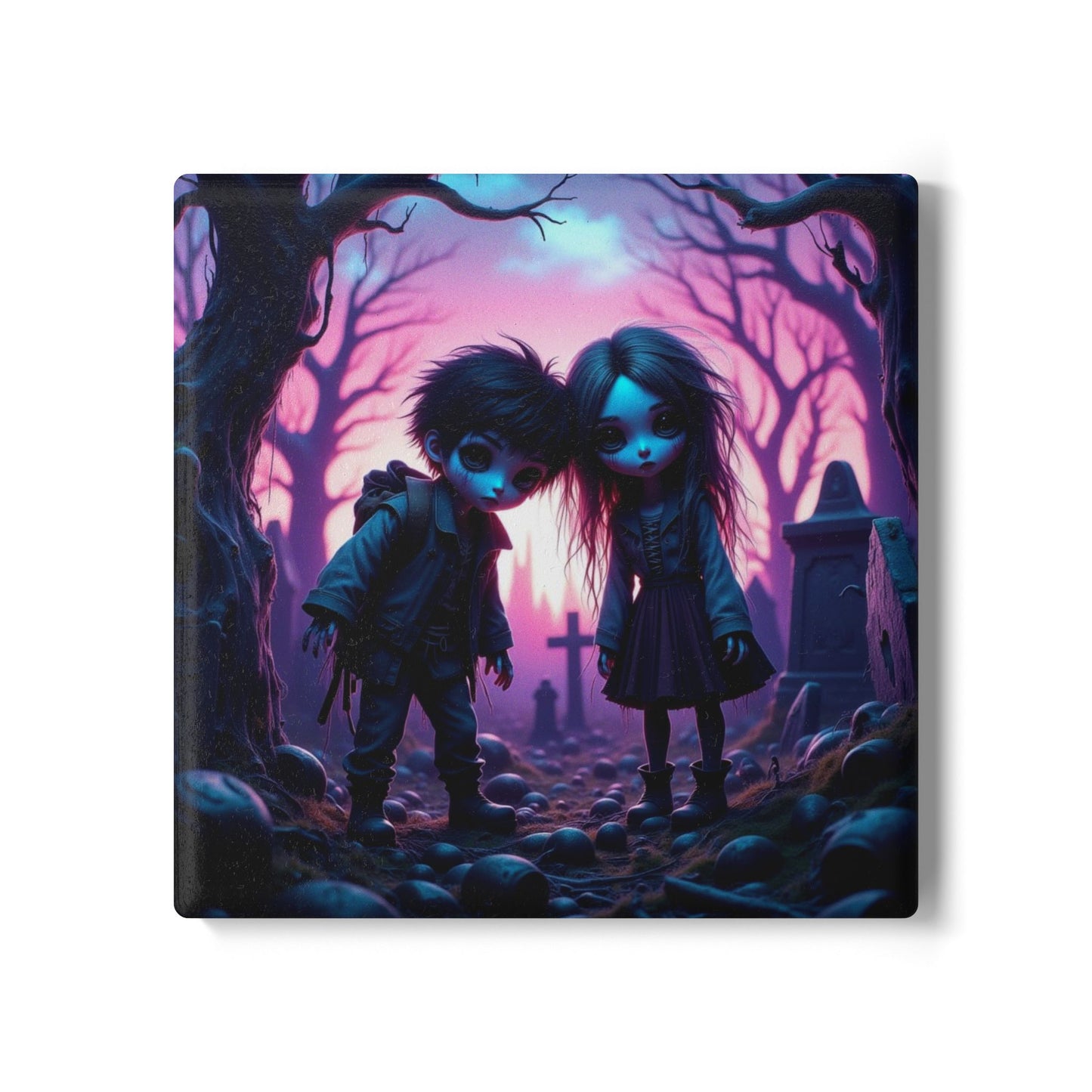 Ceramic Coaster, Tiny Terrors Luke & Lily