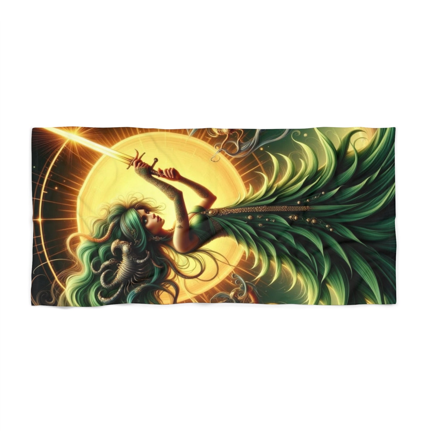 Enchanting Mermaid Beach Towel, Vibrant Art Towel, Summer Accessory, Poolside Essential, Vacation Gear, Gift for Ocean Lovers, Zodiac Scorpio