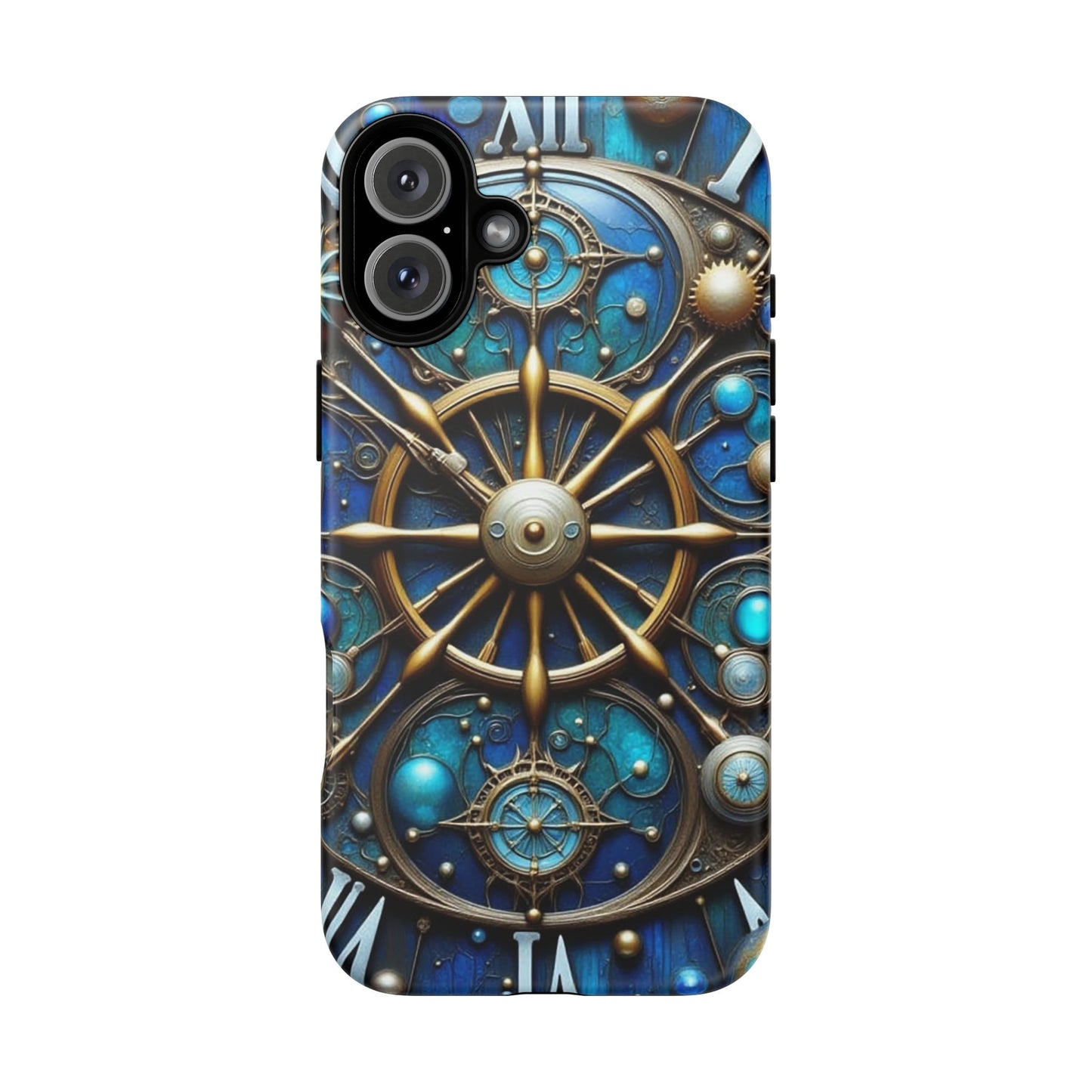 Stylish Phone Cases for Adventurers, Unique Phone Cover, Gift for Friends, Gold and Blue Steampunk Design, Tough Protective Case, Artistic [...]