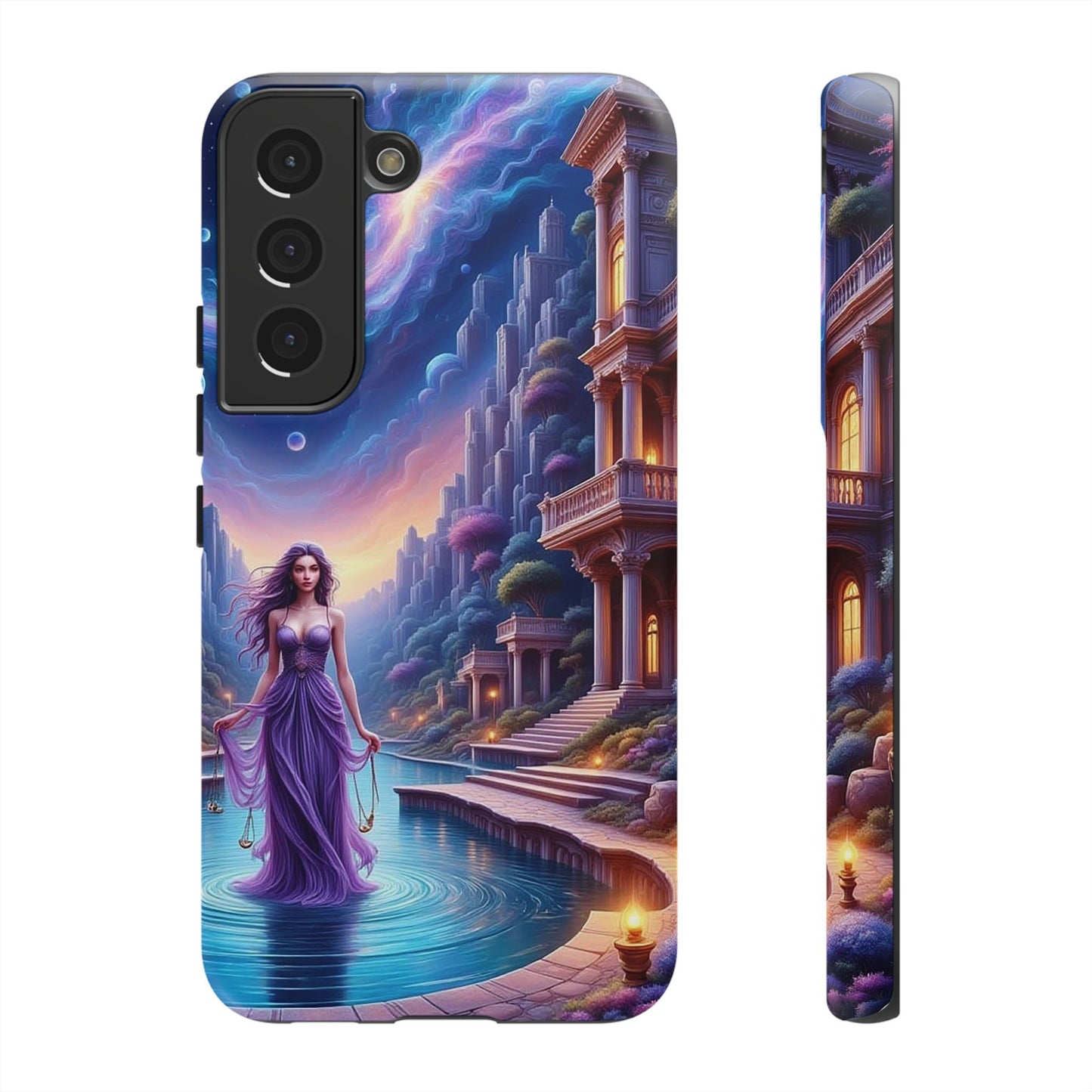 Celestial Fantasy Phone Case, Tough Case for Dreamers, Galaxy Design, Gift for Her, Magical Phone Accessory
