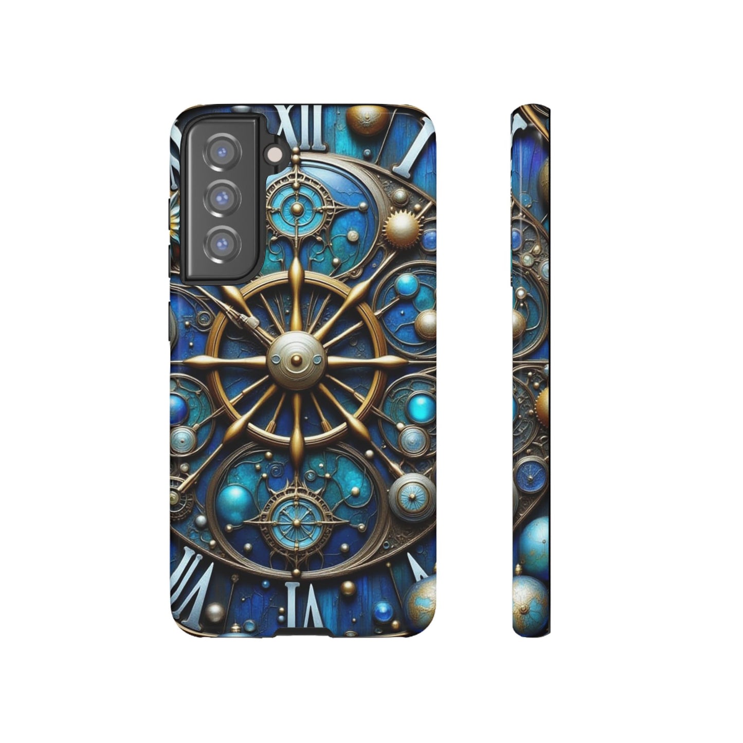 Stylish Phone Cases for Adventurers, Unique Phone Cover, Gift for Friends, Gold and Blue Steampunk Design, Tough Protective Case, Artistic [...]