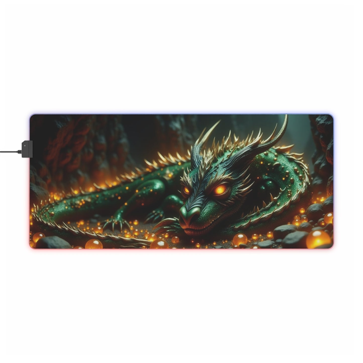 LED Dragon Gaming Mouse Pad, Illuminated Desk Mat, Gamer Accessories, Fantasy Decor, RGB Mouse Pad