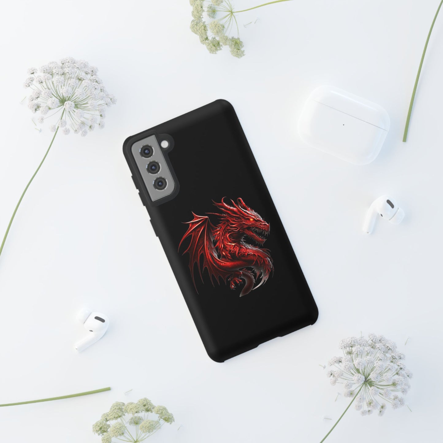 Red Dragon Phone Case, Fantasy Case, Tough Phone Cover, Gift for Gamers, Dragon Lover, Unique Mobile Accessory