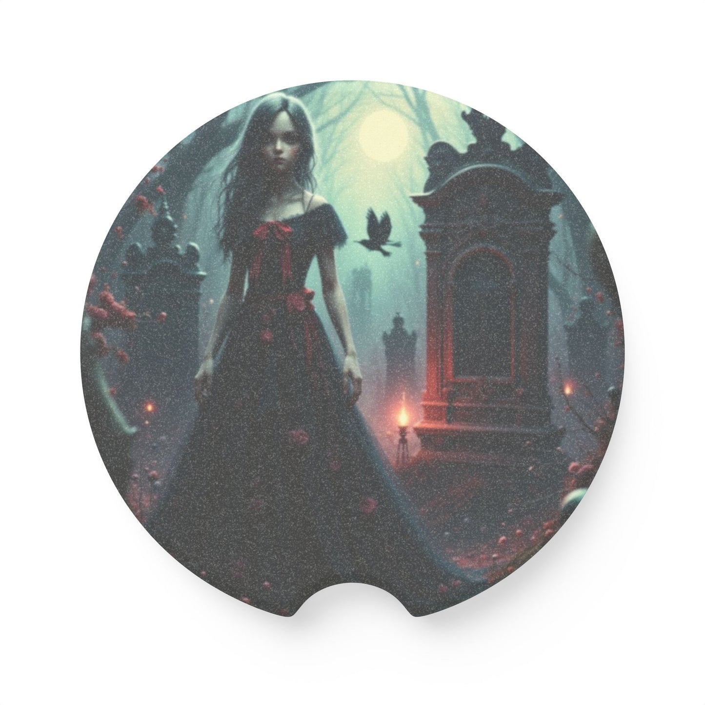 Gothic Soapstone Car Coasters | Unique Auto Decor | Halloween Gift, Car Accessories, Custom Drink Holder, Witchy Decor, Spooky Home Decor