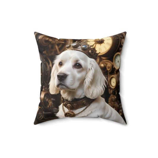 Royal Pup Decorative Pillow, Vintage Dog Art Cushion, Home Decor, Pet Lover Gift, Unique Throw Pillow, Dog Lover Homeware, Steampunk