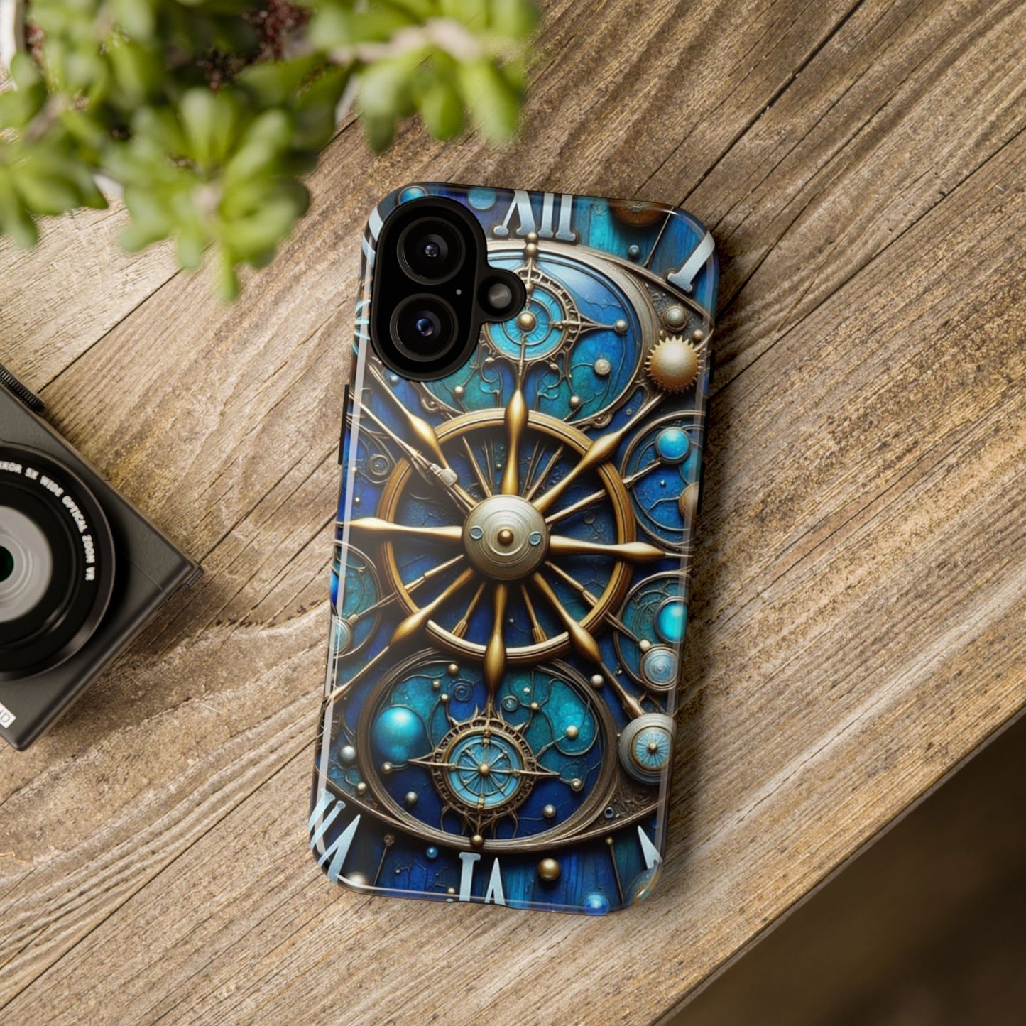 Stylish Phone Cases for Adventurers, Unique Phone Cover, Gift for Friends, Gold and Blue Steampunk Design, Tough Protective Case, Artistic [...]