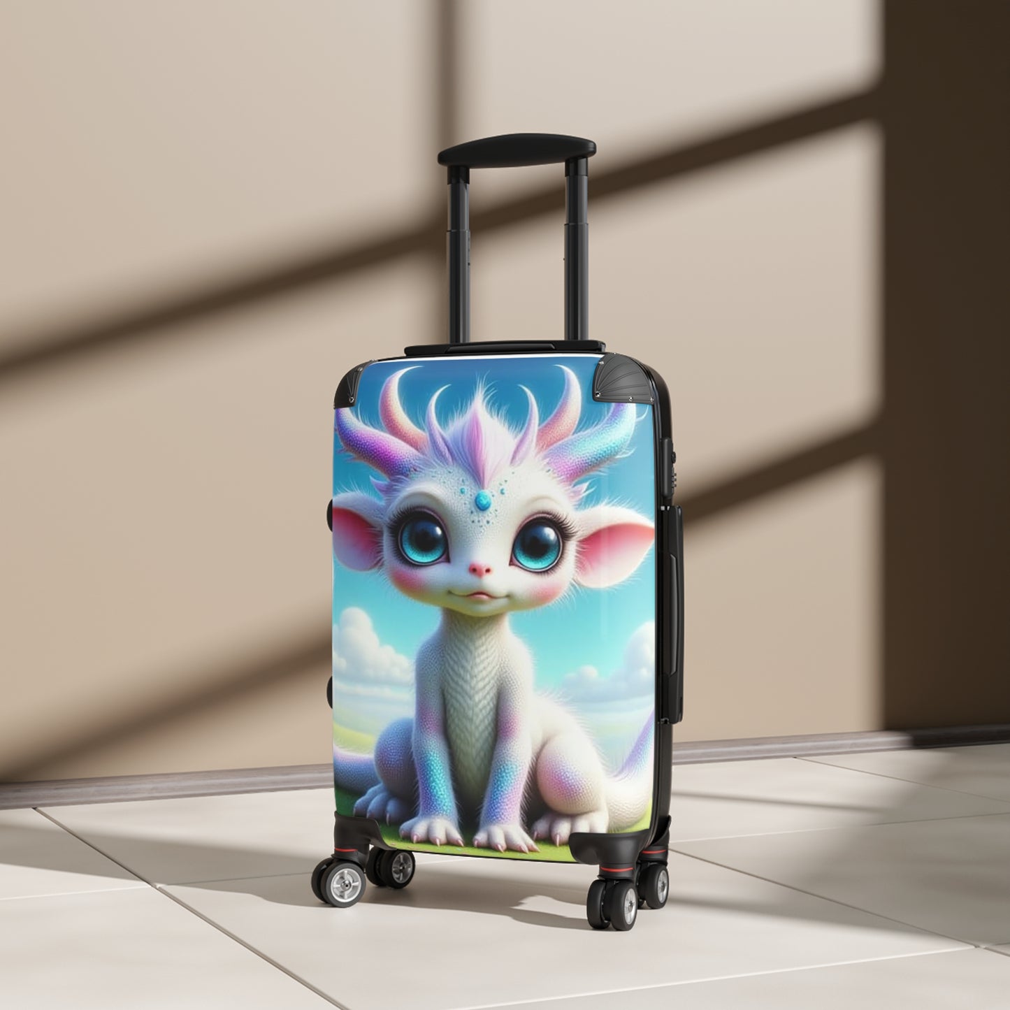 Min Baby Dragon, Whimsical Character Suitcase - Kids Travel Luggage, Cute Carry-On, Unique Gift, Adventure Bag, Fun Family Travel, Baby Dragon Design