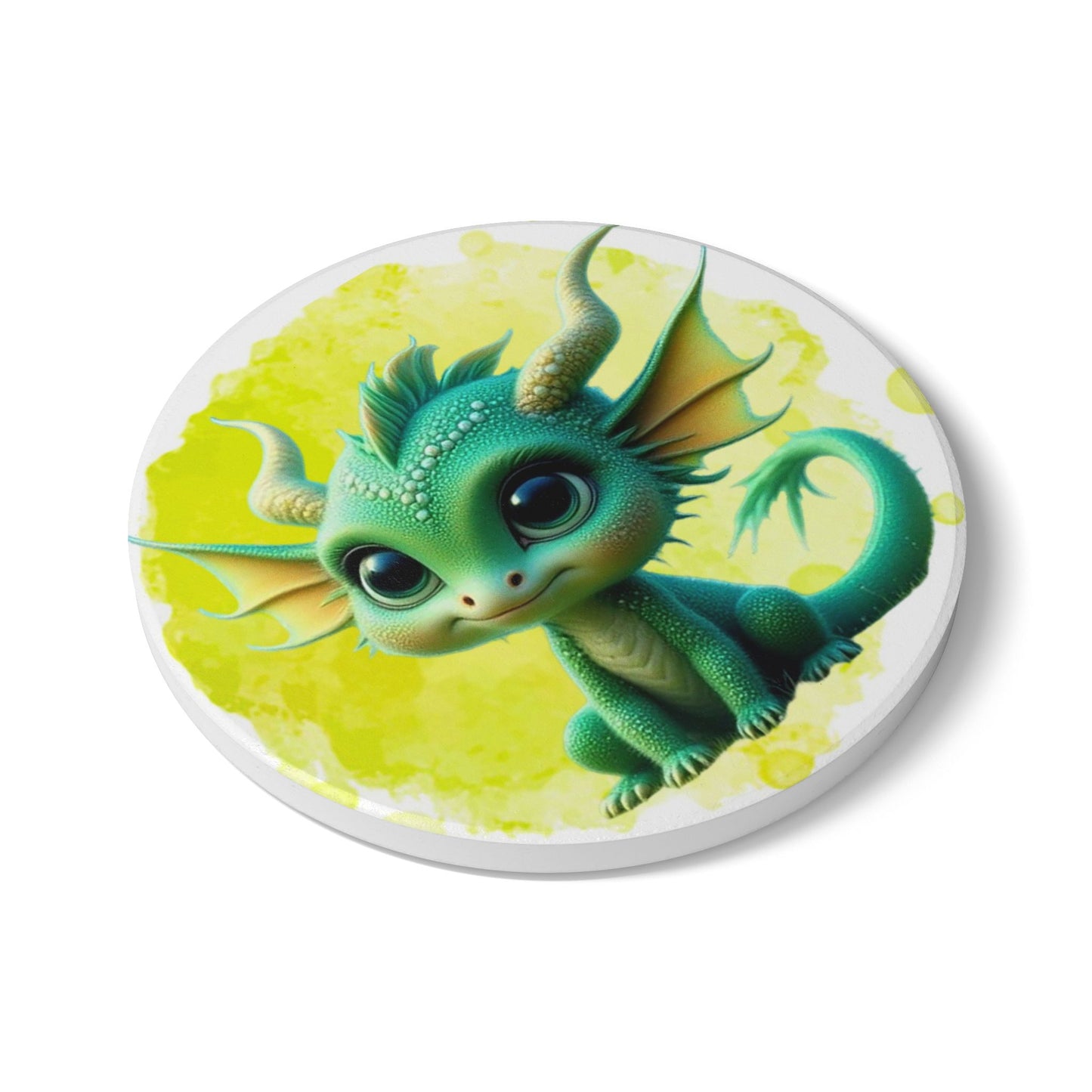 Ceramic Coaster, Baby Dragon Cyrus, Dragon, Cartoon Design, Colorful Coaster
