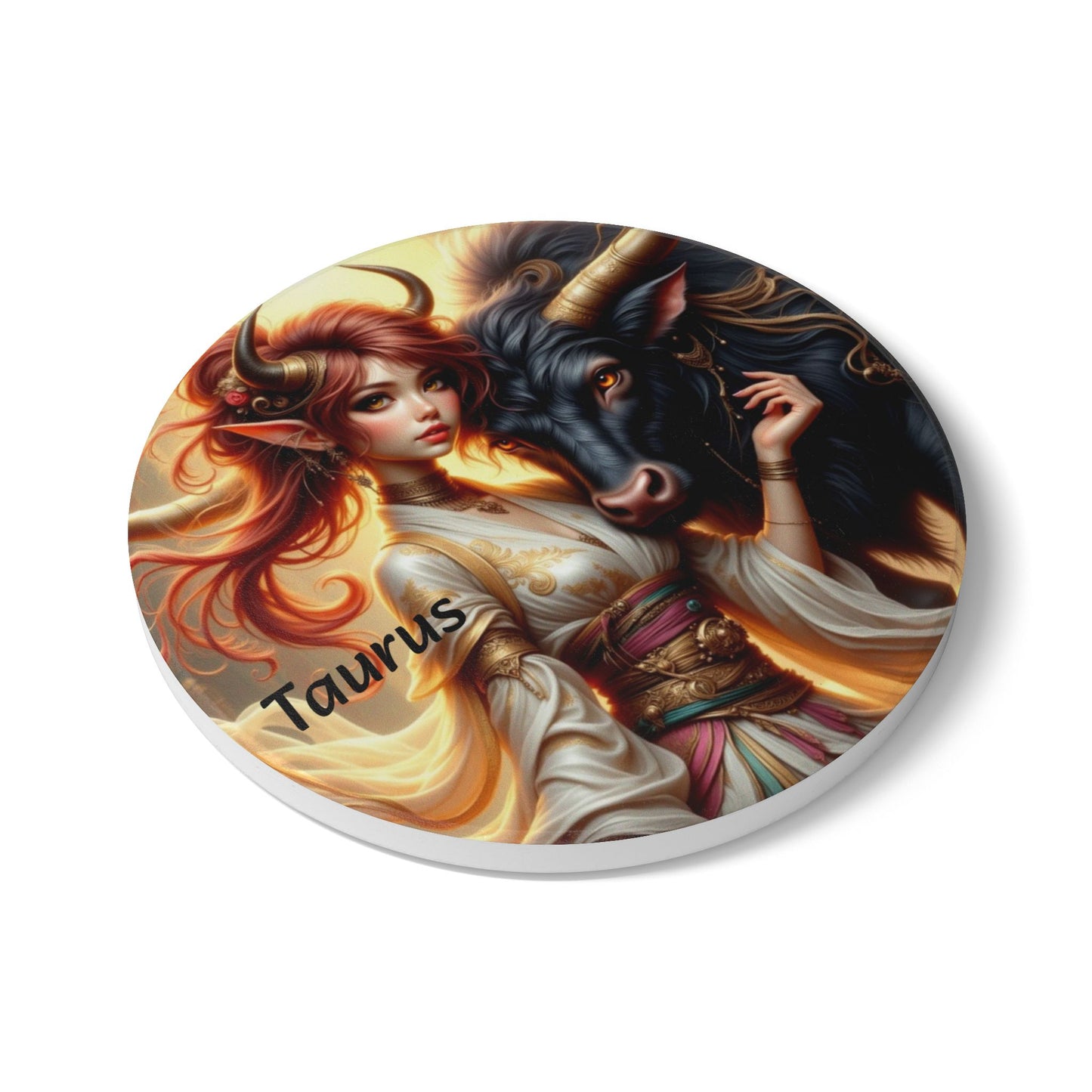 Ceramic Coaster, Zodiac Taurus, Astrology Gifts, Unique Designs