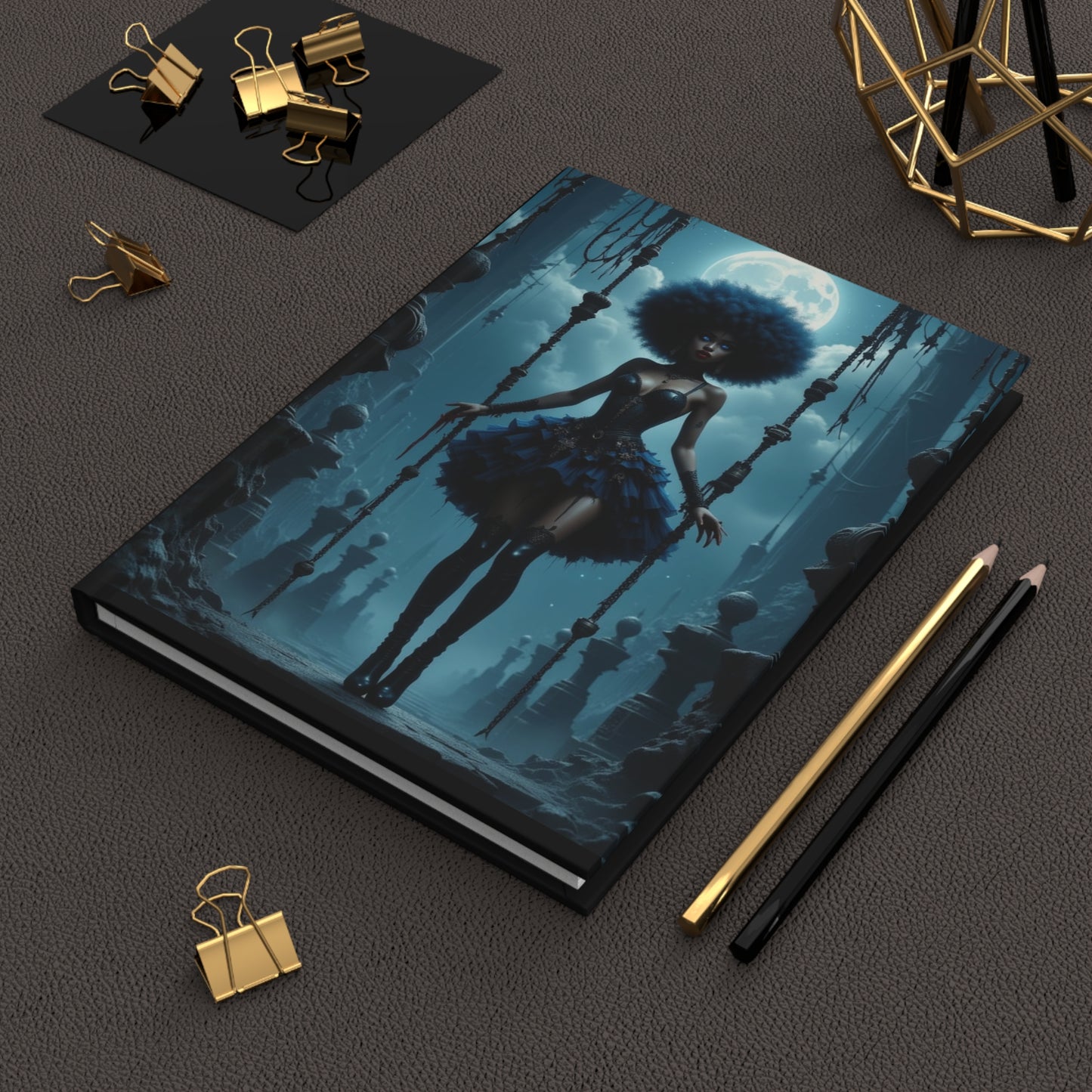 Elegant Fantasy Hardcover Journal - Moonlit Design, Gothic Writing Notebook, Gift for Artists, Creative Journal, Planning Diary