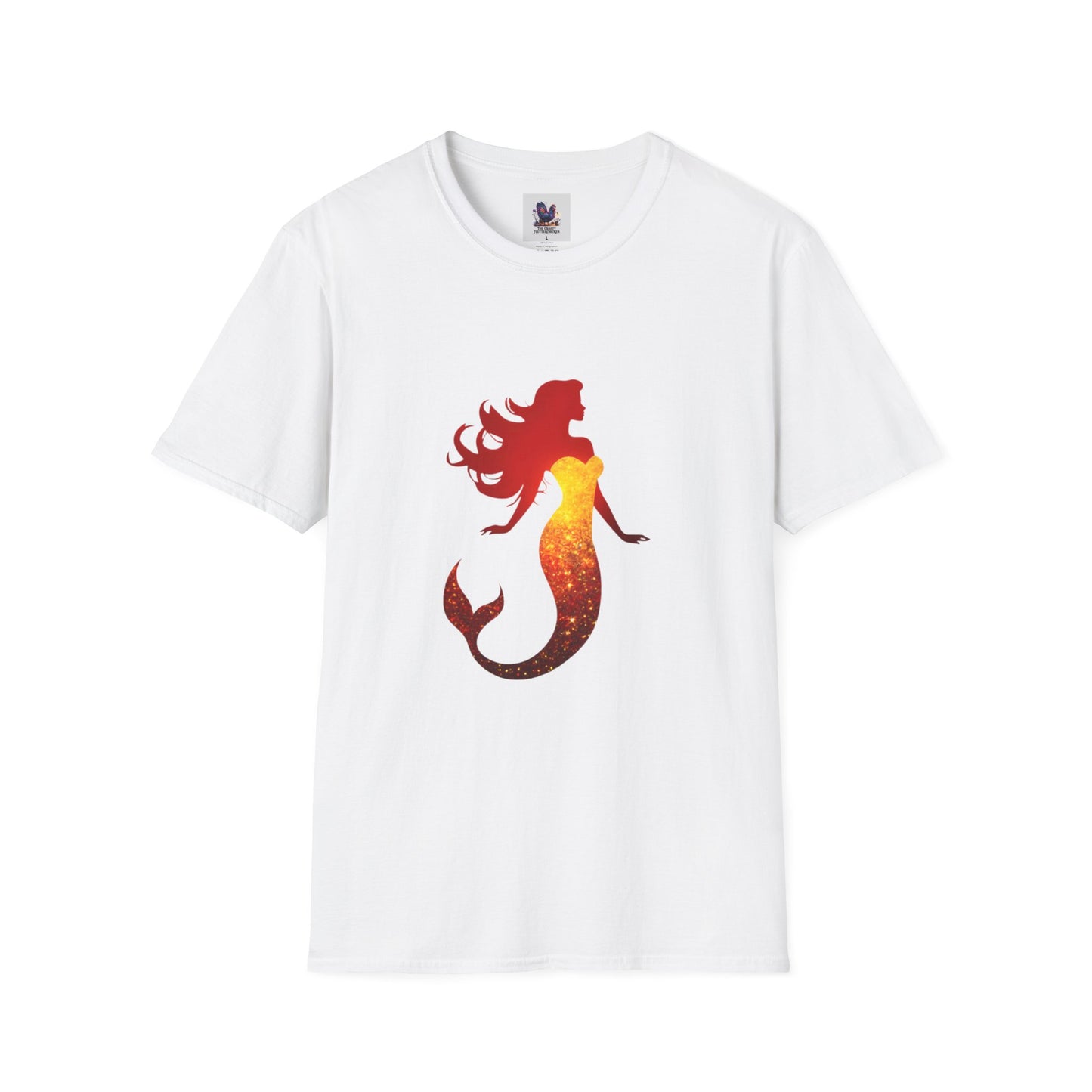 Colorful Orange Mermaid Art Unisex Soft style T-Shirt, Colorful Tee, Cute Graphic Shirt