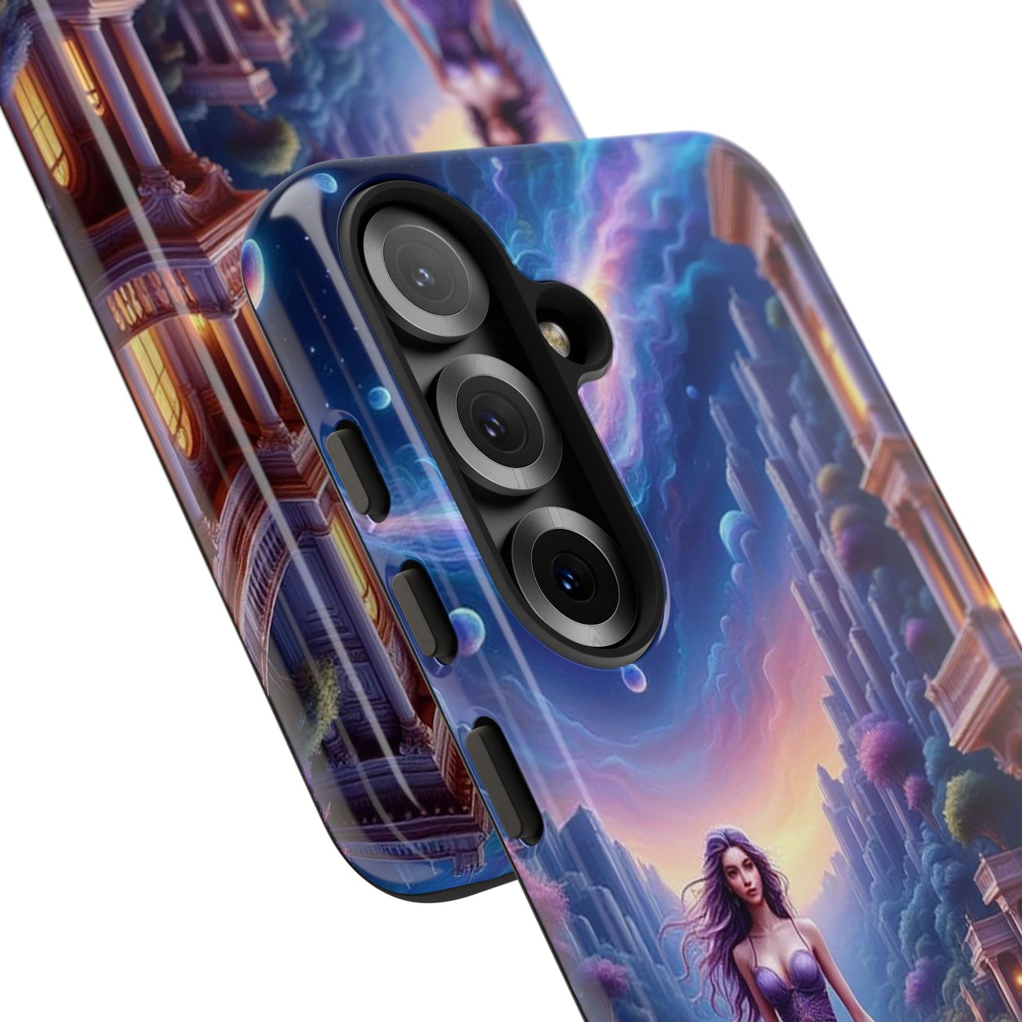 Celestial Fantasy Phone Case, Tough Case for Dreamers, Galaxy Design, Gift for Her, Magical Phone Accessory