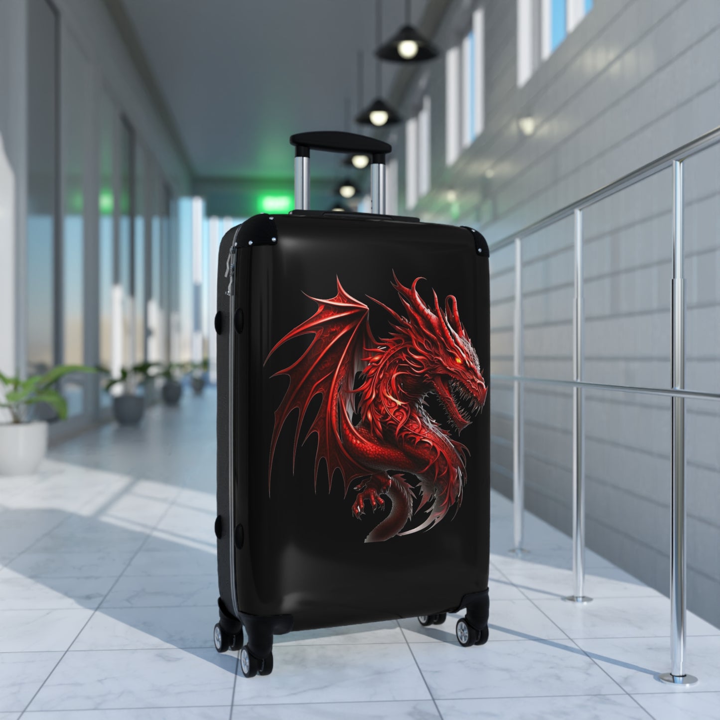 Red Dragon Suitcase - Unique Luggage for Adventurers, Ideal for Travel, Vacation, Holiday Gifts, Fantasy Lovers, Cosplay