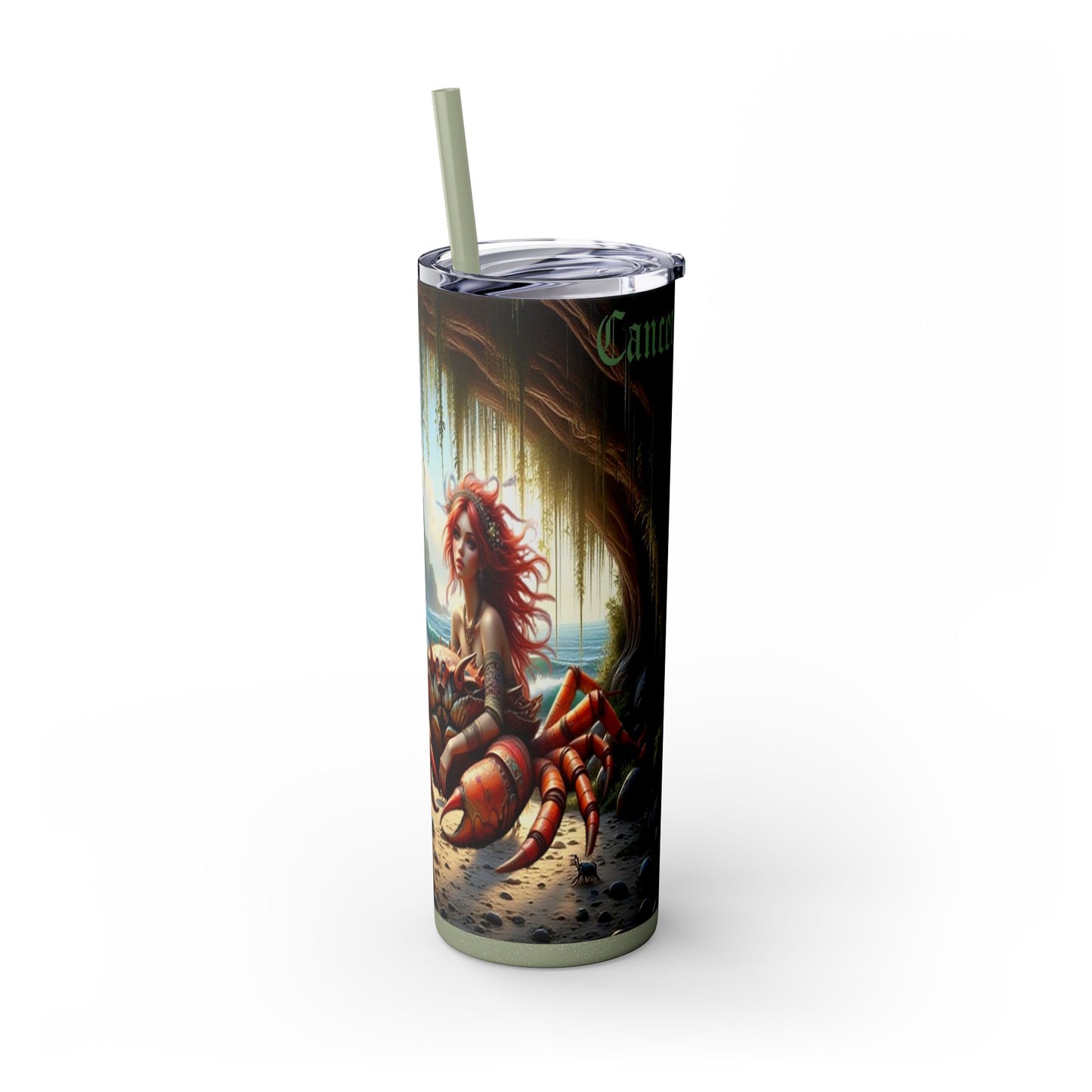 Zodiac Cancer Tumbler with Straw, 20oz