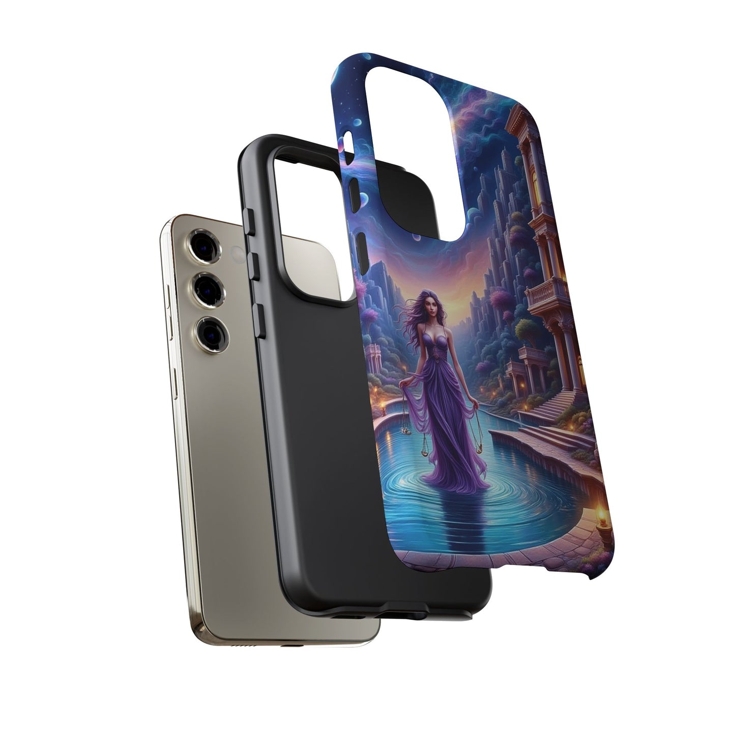 Celestial Fantasy Phone Case, Tough Case for Dreamers, Galaxy Design, Gift for Her, Magical Phone Accessory