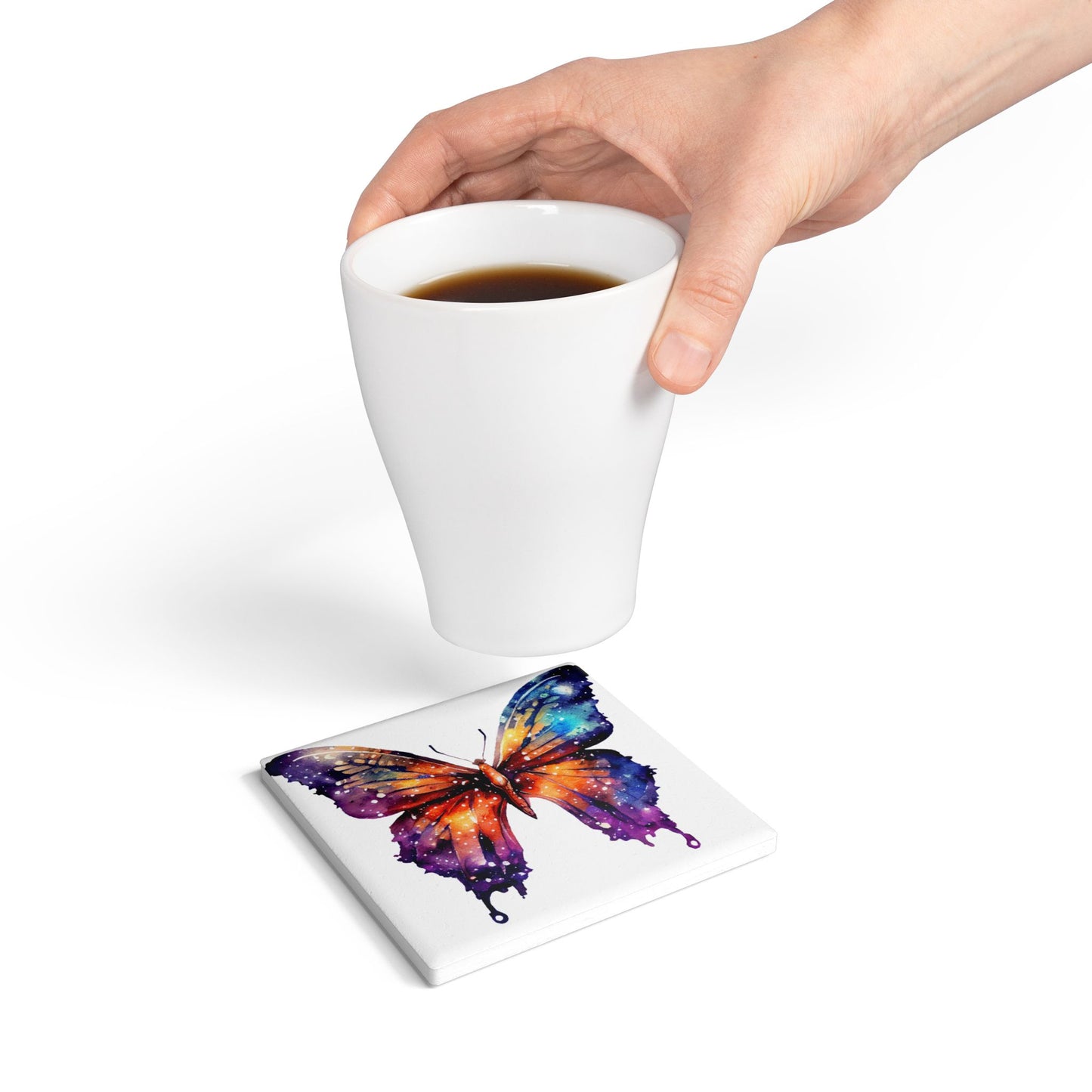 Ceramic Coaster, Space Butterfly, Unique Designs, Gift Ideas