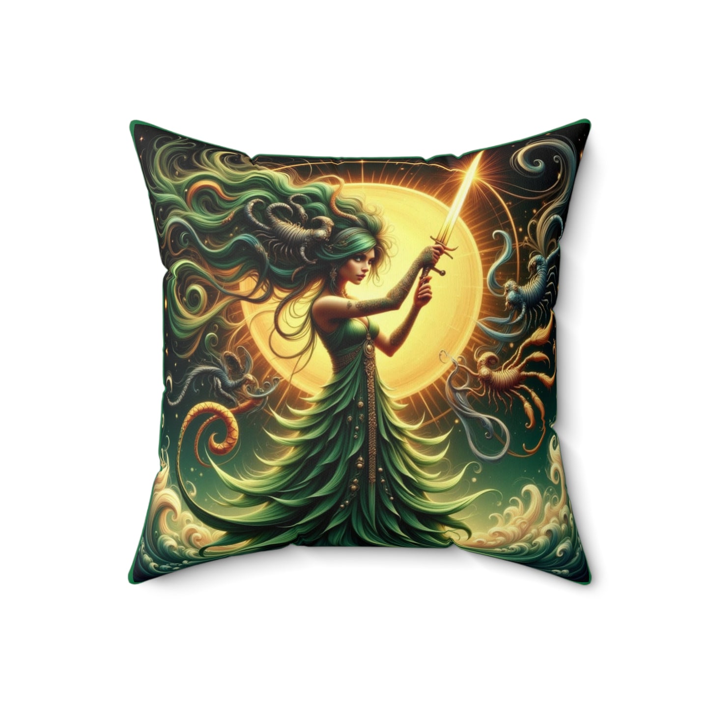 Zodiac Scorpio, Enchanting Goddess Pillow, Boho Decor, Fantasy Art Cushion, Eclectic Home Accent, Gift for Her, Cozy Living Room