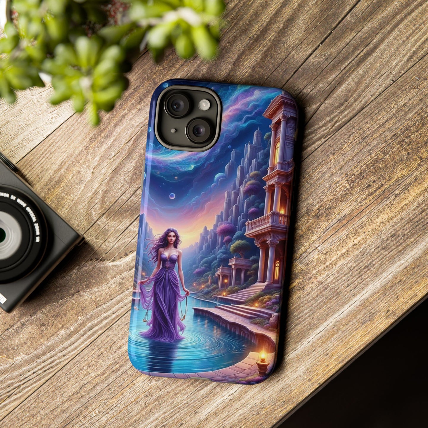 Celestial Fantasy Phone Case, Tough Case for Dreamers, Galaxy Design, Gift for Her, Magical Phone Accessory