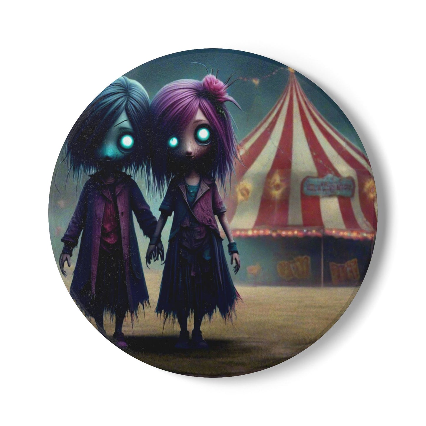 Ceramic Coaster, Tiny Terrors Clara & Cora, Gothic Designs, Gothic Kids, Zombie Kids