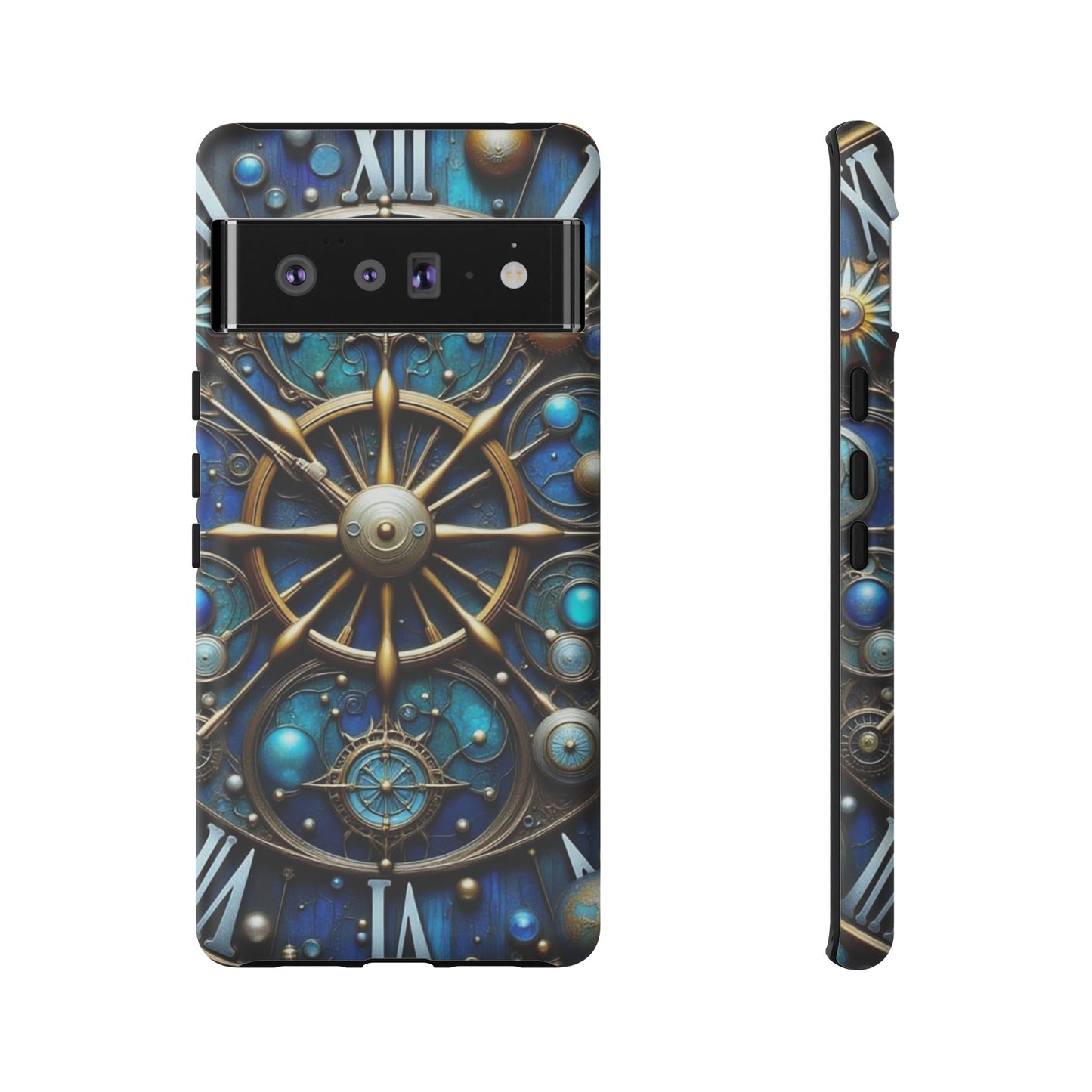 Stylish Phone Cases for Adventurers, Unique Phone Cover, Gift for Friends, Gold and Blue Steampunk Design, Tough Protective Case, Artistic [...]