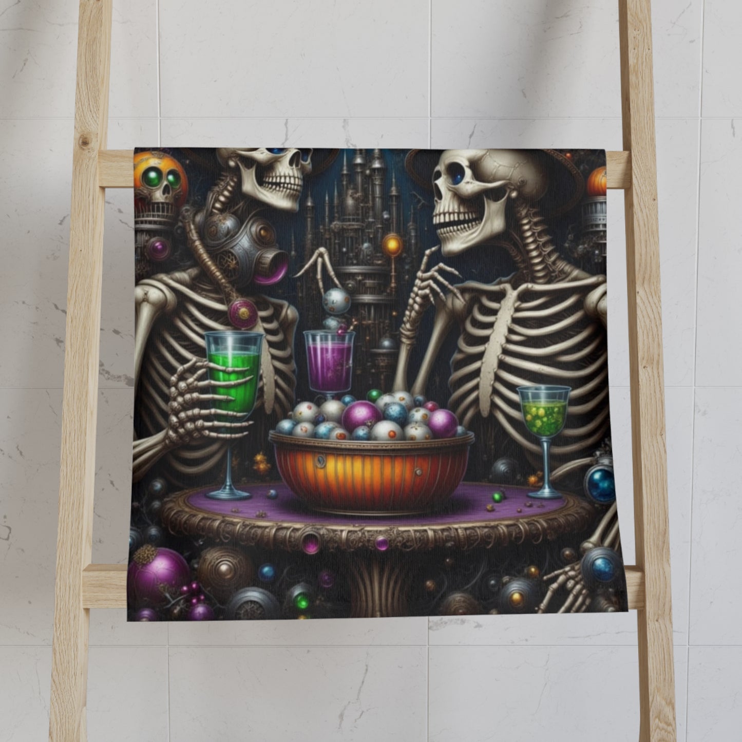 Halloween Skeleton Hand Towel, Spooky Kitchen Decor, Halloween Party Essential, Ghoulish Bath Towel, Unique Gift for Halloween Lovers