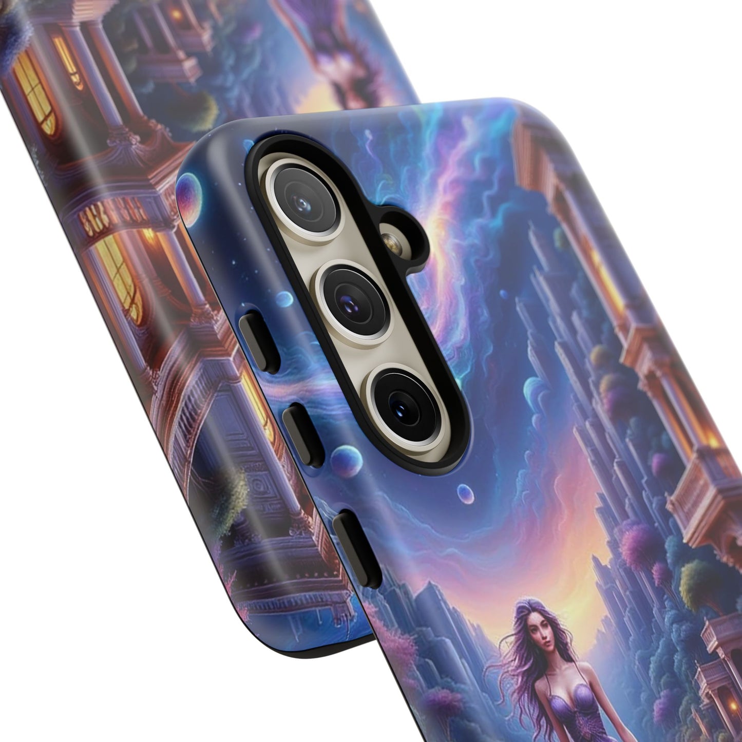 Celestial Fantasy Phone Case, Tough Case for Dreamers, Galaxy Design, Gift for Her, Magical Phone Accessory