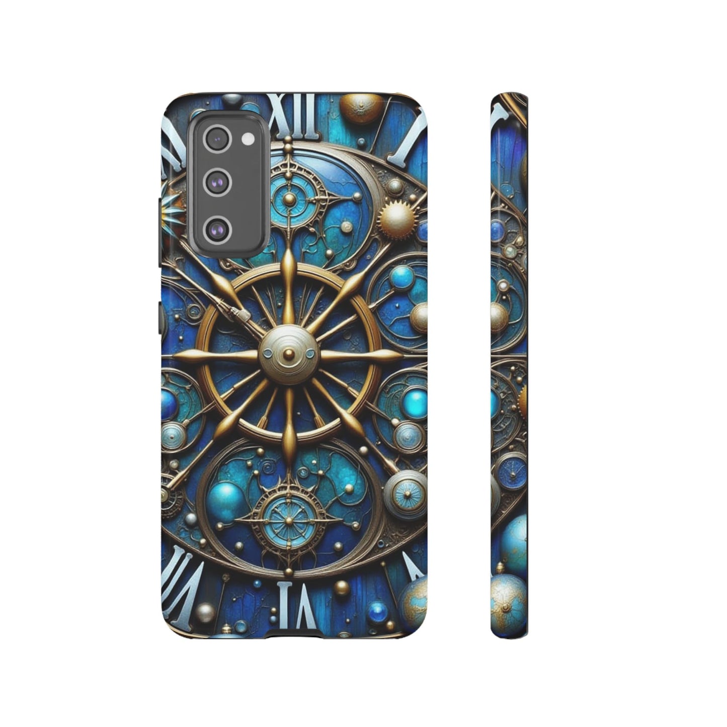 Stylish Phone Cases for Adventurers, Unique Phone Cover, Gift for Friends, Gold and Blue Steampunk Design, Tough Protective Case, Artistic [...]