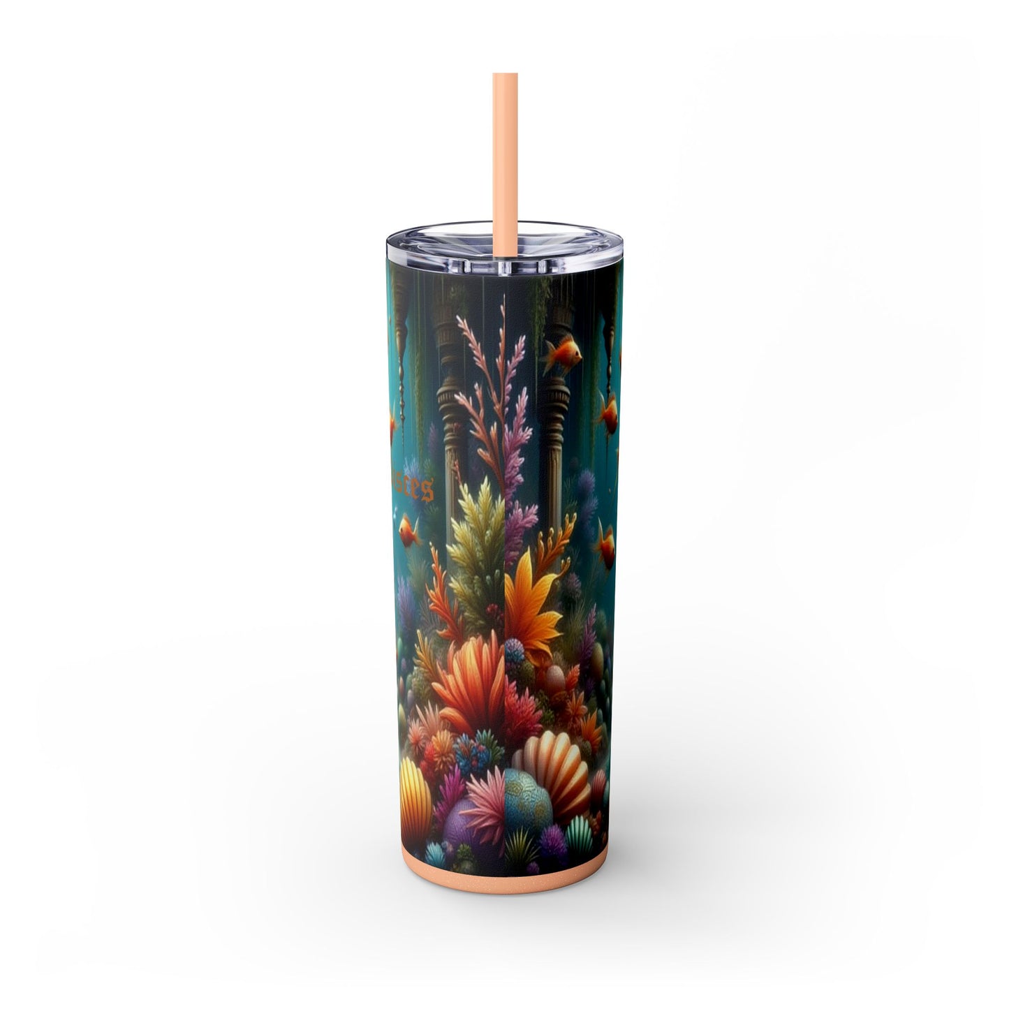 Zodiac Pisces Tumbler with Straw, 20oz