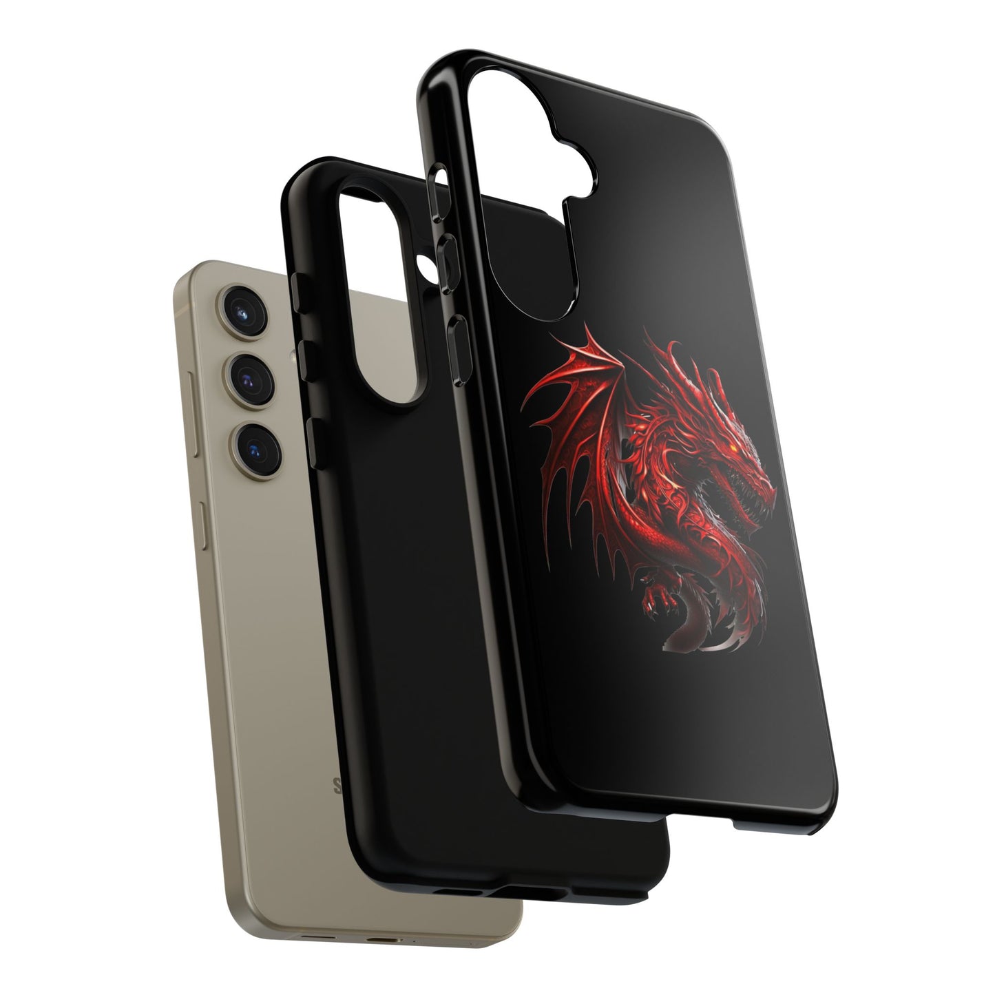Red Dragon Phone Case, Fantasy Case, Tough Phone Cover, Gift for Gamers, Dragon Lover, Unique Mobile Accessory